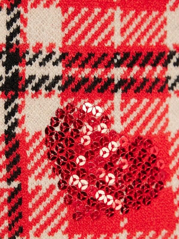 Seraphine River Island Red Tartan Sequin Cardigan & Skirt Set