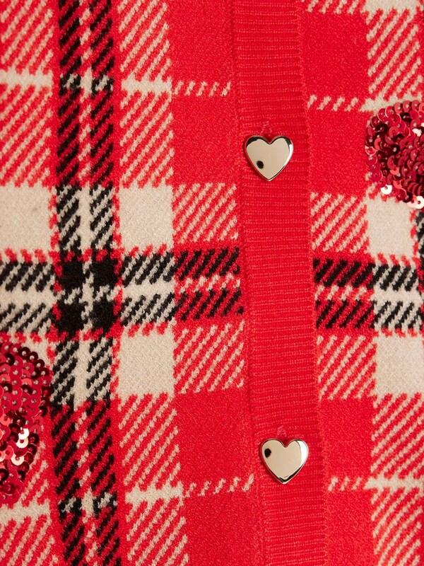 Seraphine River Island Red Tartan Sequin Cardigan & Skirt Set