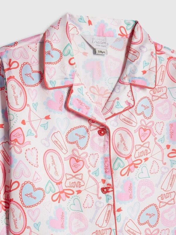 Seraphine River Island White Love Heart Satin Pyjamas