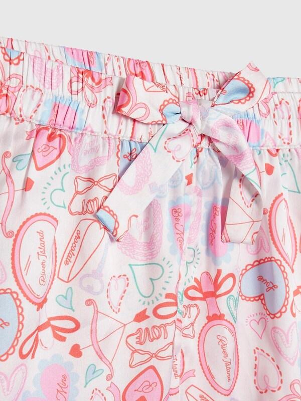 Seraphine River Island White Love Heart Satin Pyjamas