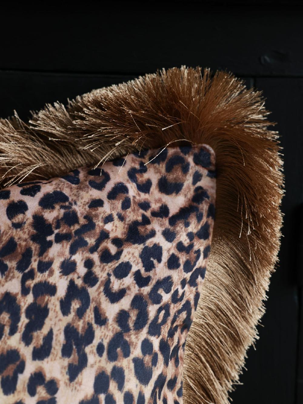 seraphine Rockett St George Leopard Love Velvet Fringe Cushion