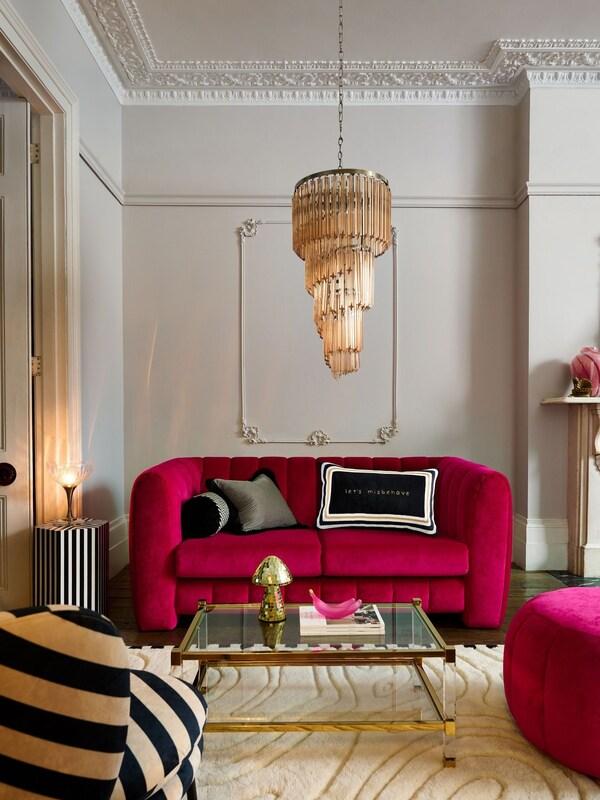 Seraphine Rockett St George Lets Misbehave Velvet Embroidered Slogan Cushion