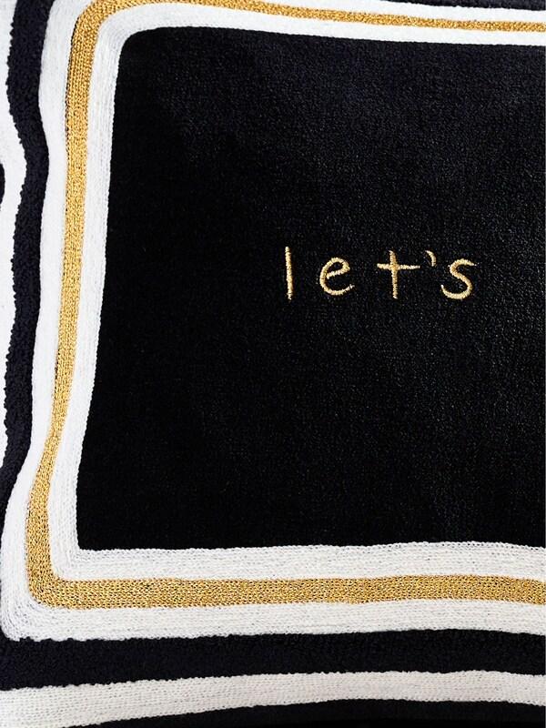 Seraphine Rockett St George Lets Misbehave Velvet Embroidered Slogan Cushion