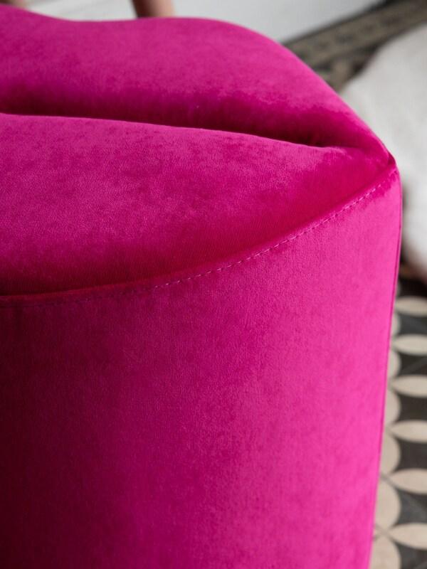 Seraphine Rockett St George Luxe Needlecord Velvet Harrys Pink Lips Stool