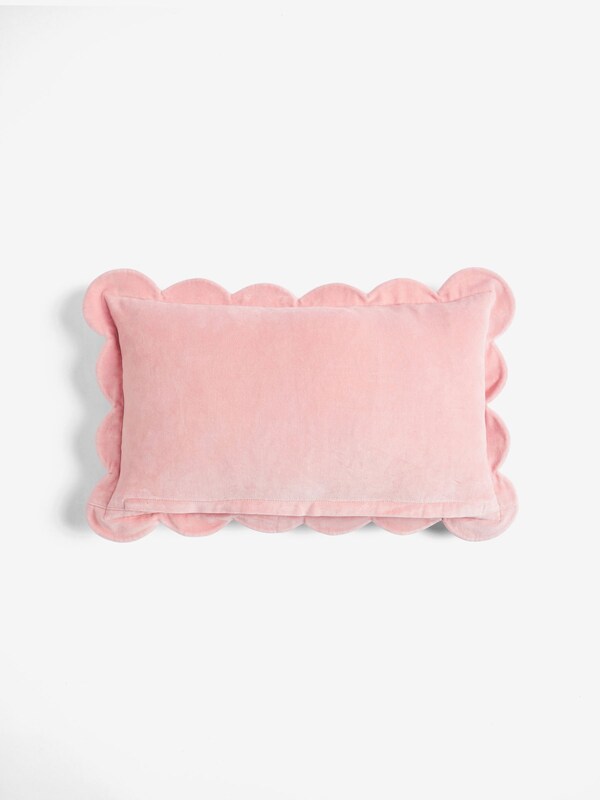 Seraphine Rockett St George Pink Ooh La La Scalloped Velvet Slogan Cushion