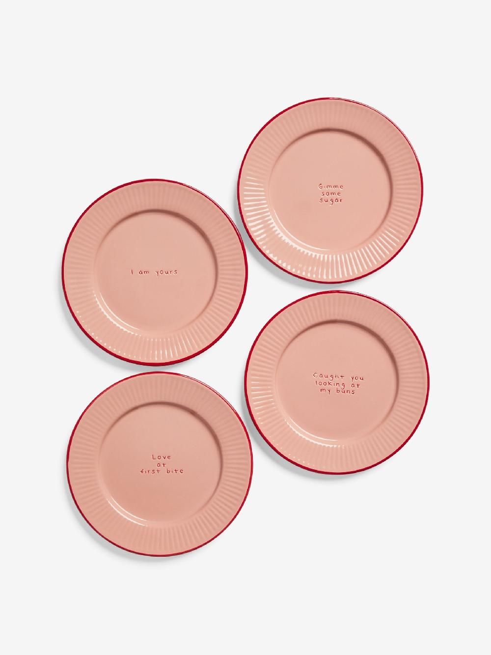 seraphine Rockett St George Pink & Red First Bite Side Plates Set Of 4
