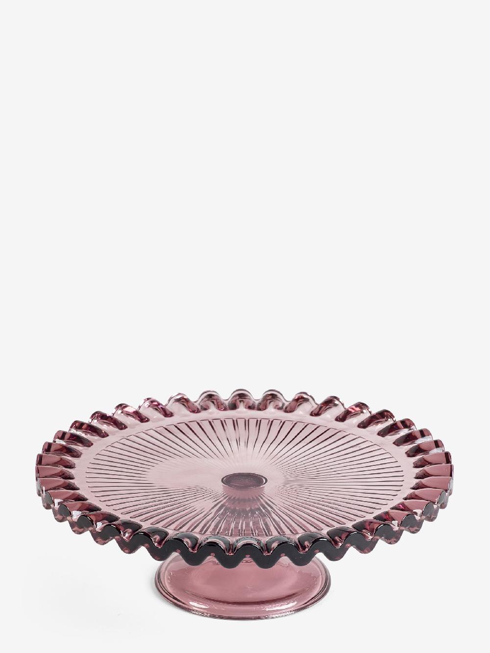 seraphine Rockett St George Pink Vintage Inspired Glass Cake Stand