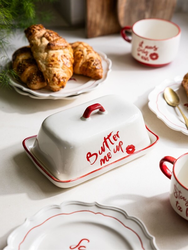 Seraphine Rockett St George Red/Cream Lipstick Butter Dish