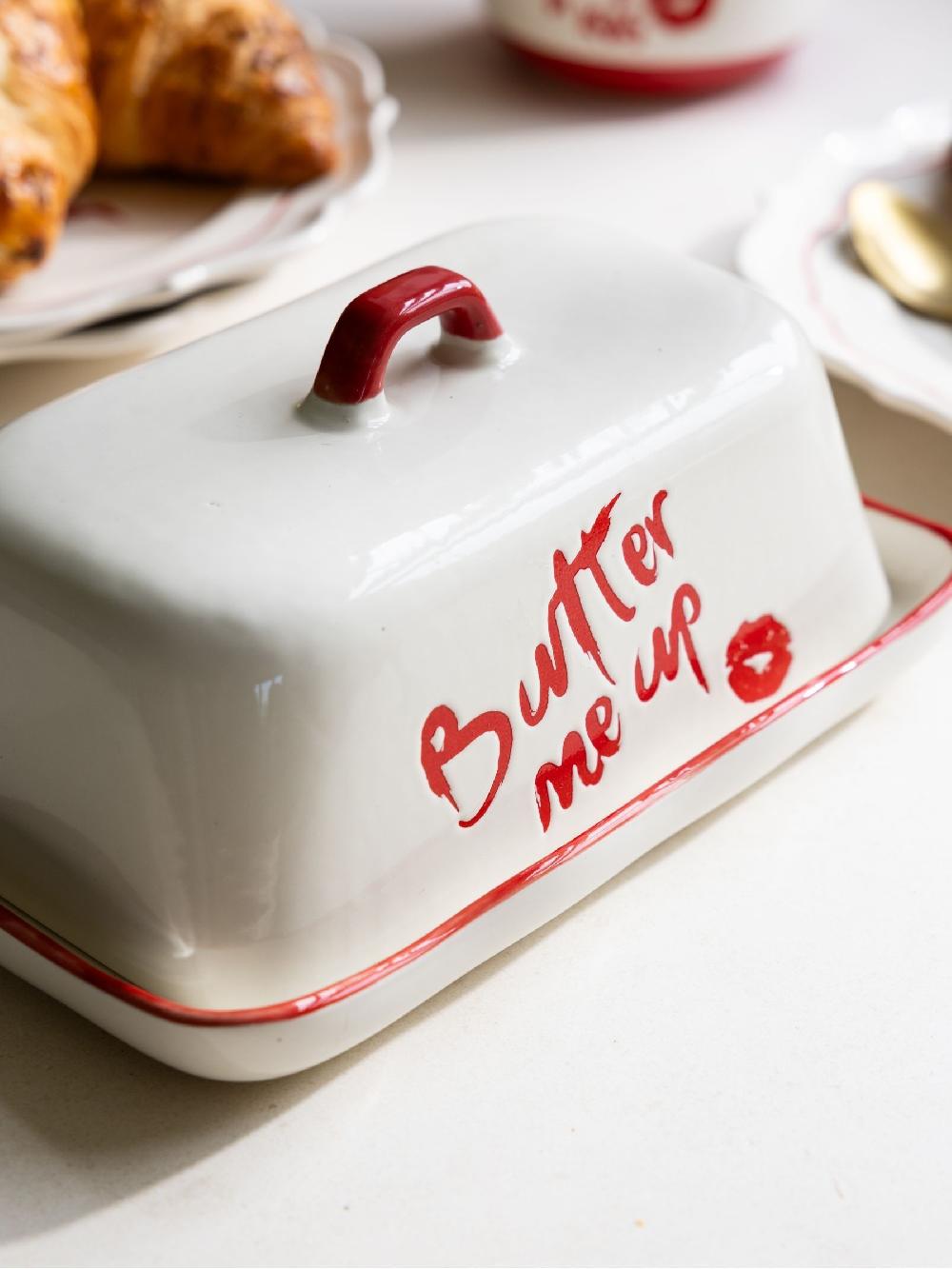 seraphine Rockett St George Red/Cream Lipstick Butter Dish