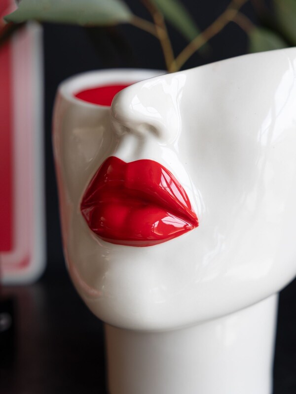 Seraphine Rockett St George Red Lips Face Plant Pot