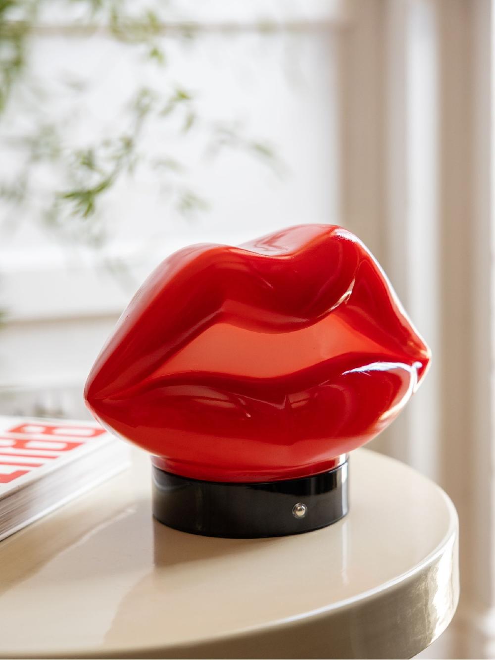 seraphine Rockett St George Red Rechargable Lips Table Lamp