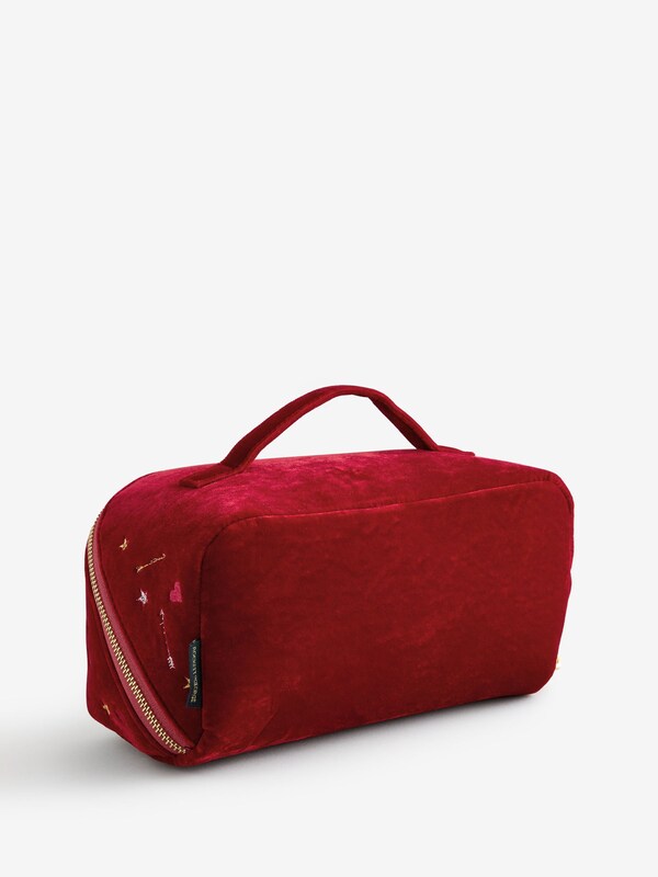 Seraphine Rockett St George Red Velvet Embellished Fold Out Wash Bag