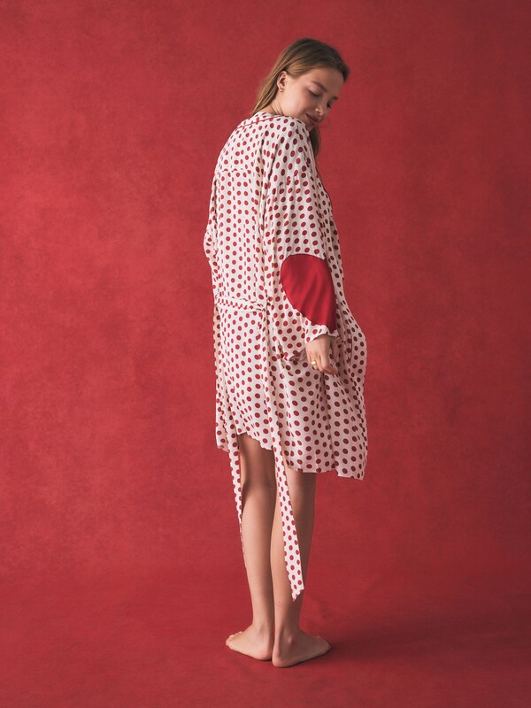 Seraphine Rockett St George Red/White Polka Dot Hearts Short Robe