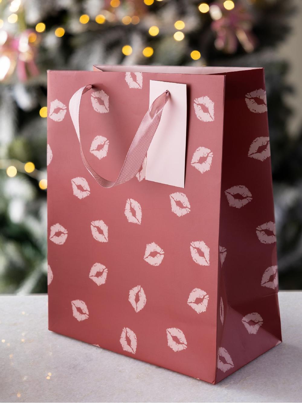 seraphine Rockett St George Set of 2 Red/Pink Slogan Gift Bags