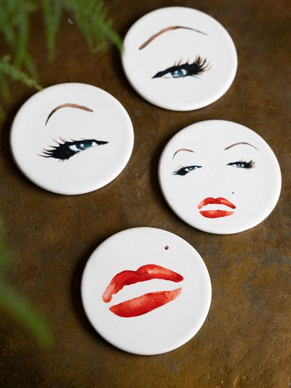 Seraphine Rockett St George Set Of 4 Cream Marilyn Monroe Coasters