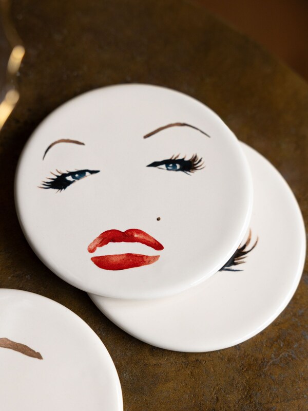 Seraphine Rockett St George Set Of 4 Cream Marilyn Monroe Coasters
