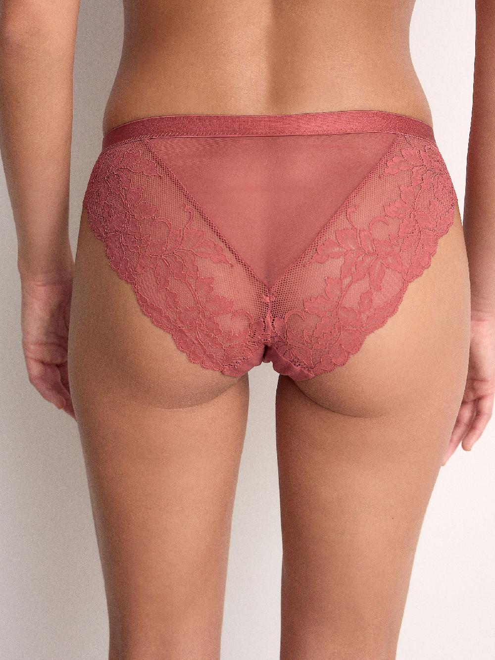 seraphine Rose/Light Pink High Leg Lace Knickers 2 Pack