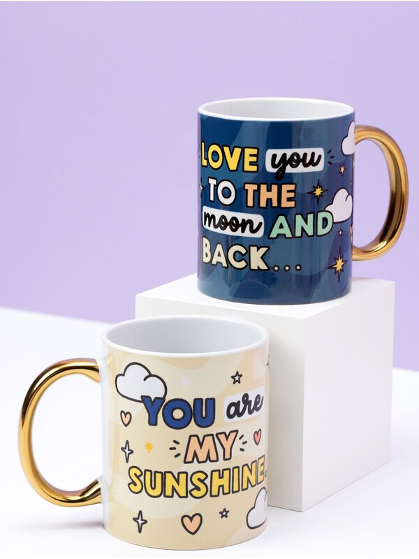 Seraphine Sam Jayne Designs Gold Sun And Moon 2 Mug Set