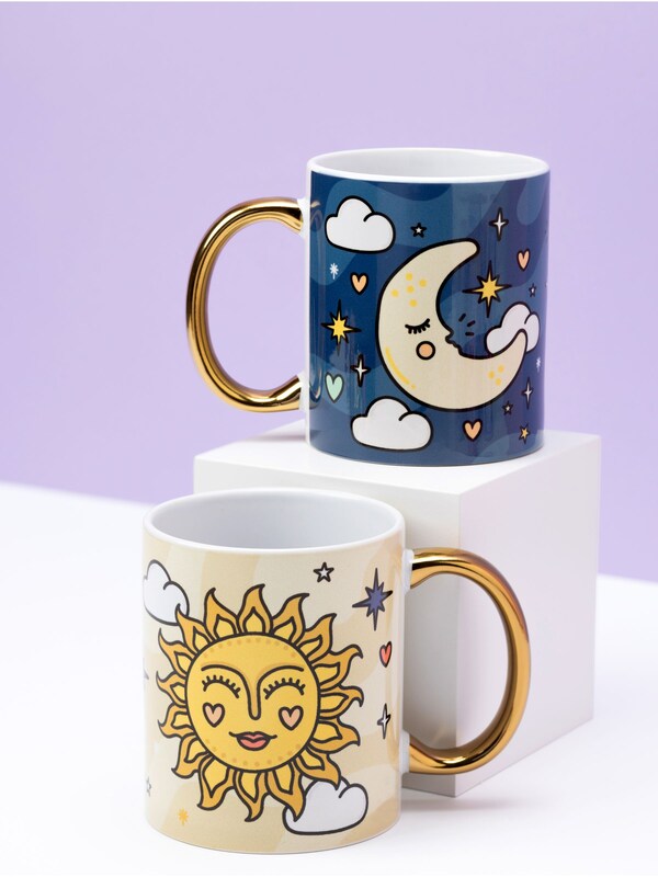 Seraphine Sam Jayne Designs Gold Sun And Moon 2 Mug Set