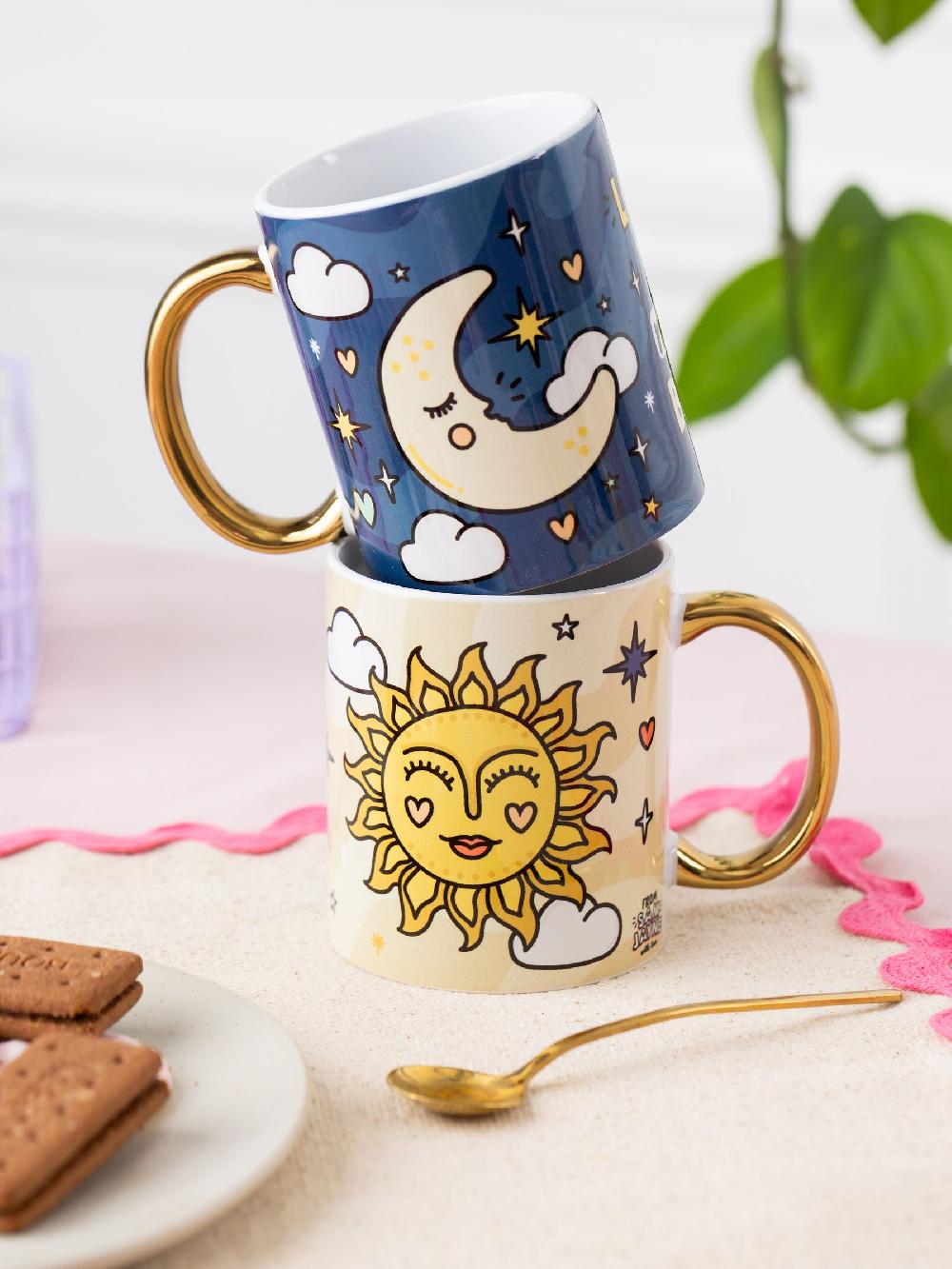 seraphine Sam Jayne Designs Gold Sun and Moon 2 Mug Set