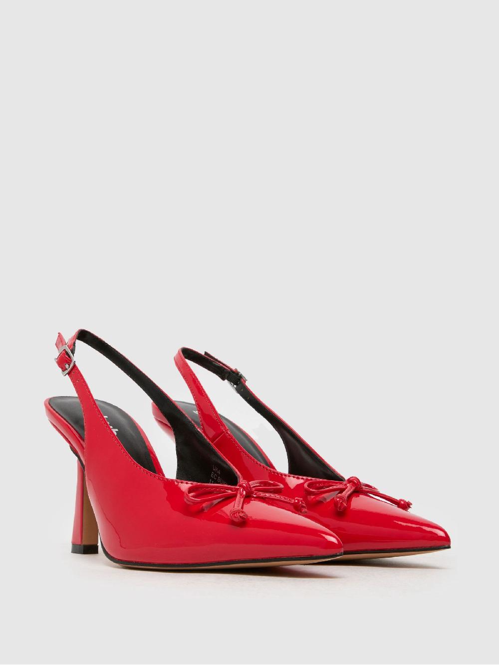 seraphine Schuh Red EC Suki Slingback Bow Courts Shoes
