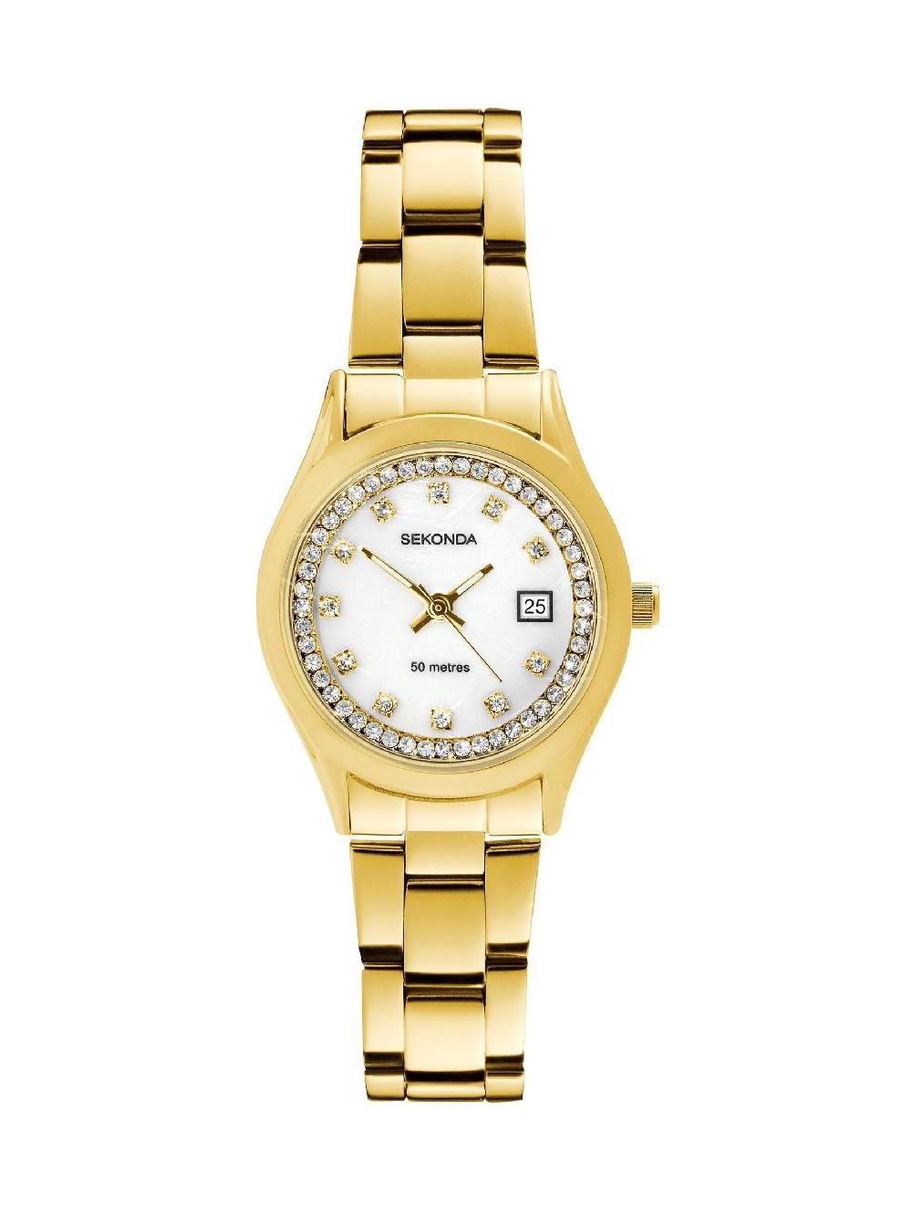 seraphine Sekonda Catherine 27mm Womens Round Gold Analogue Watch with Gold Bracelet