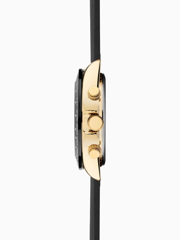 Seraphine Sekonda Mens Circuit 39mm Analogue Black Watch With Gold Case And Silicone Strap With Dial