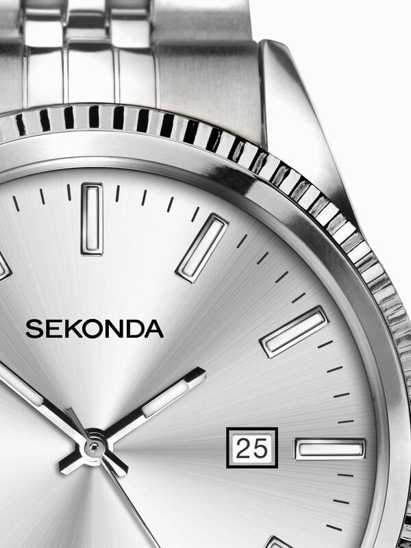 Seraphine Sekonda Mens Classic 40mm King Watch Stainless Steel Bracelet Dial
