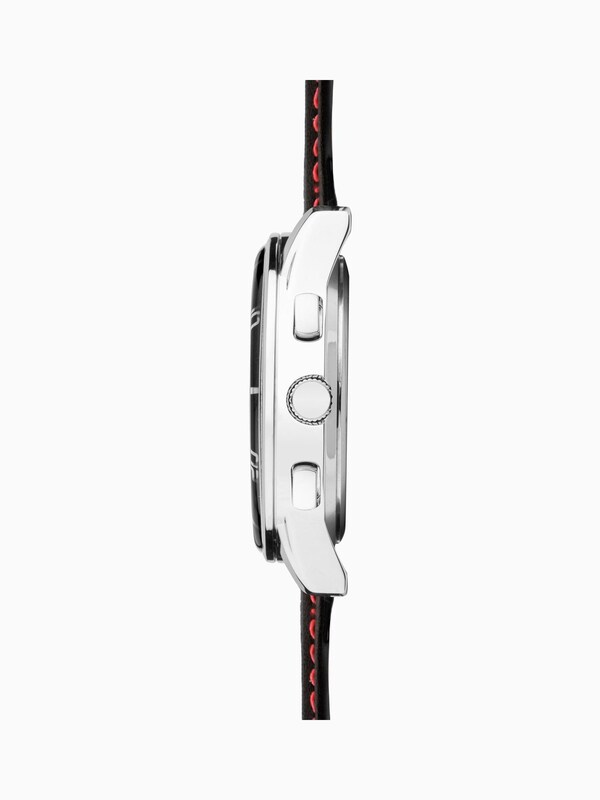 Seraphine Sekonda Mens Midnight 44mm Analogue Black Watch With Silver Case And Leather Upper Strap With Dial