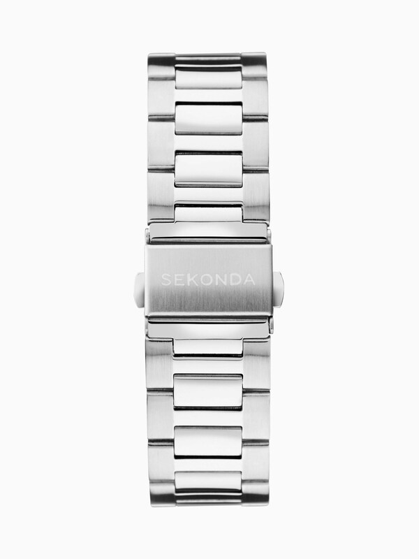 Seraphine Sekonda Mens Silver Tone Ocean 43mm Analogue Watch With Case And Stainless Steel Bracelet With Blue Dial