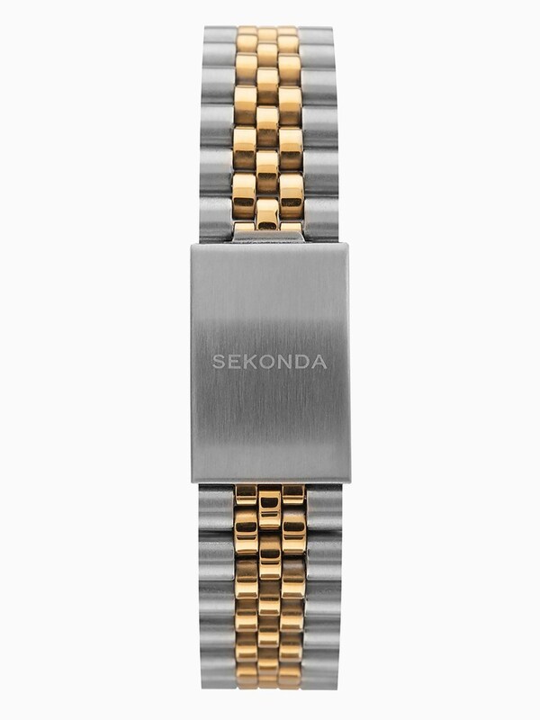 Seraphine Sekonda Mens Two Tone Stainless Steel Bracelet Black Watch