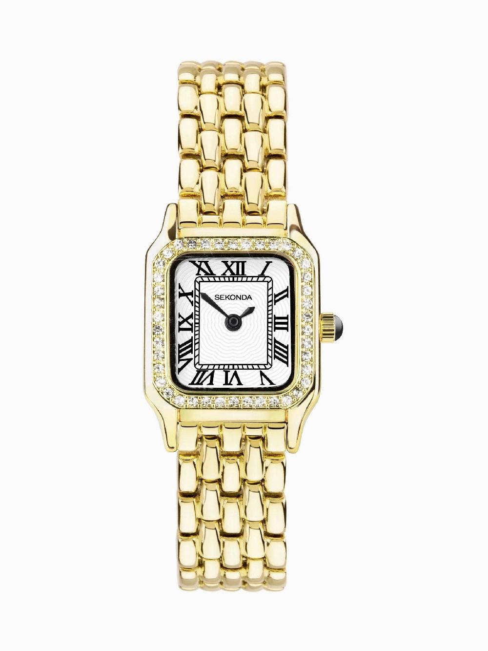 seraphine Sekonda Womens Monica 20mm Analogue Gold Tone Watch With Case And Alloy Bracelet With White Dial