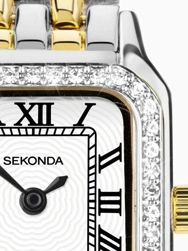 Seraphine Sekonda Womens Monica 20mm Analogue Silver Tone Watch With Two Tone Case And Alloy Bracelet With White Dial