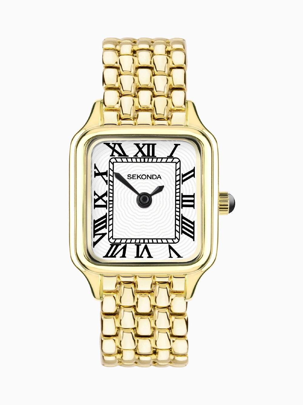 seraphine Sekonda Womens Monica 30mm Analogue Gold Tone Watch With Case And Alloy Bracelet With White Dial