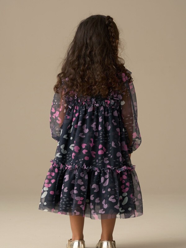 Seraphine Angel & Rocket Blue Cara Print Mesh Dress