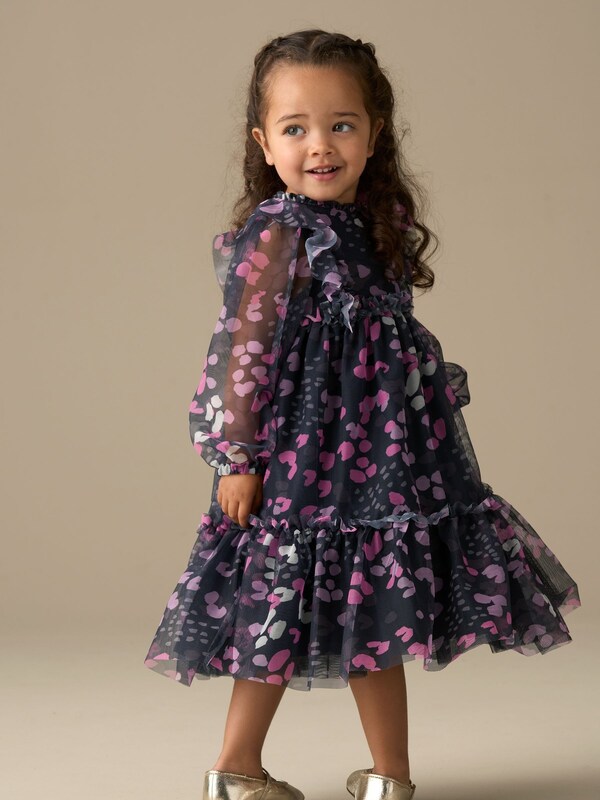 Seraphine Angel & Rocket Blue Cara Print Mesh Dress