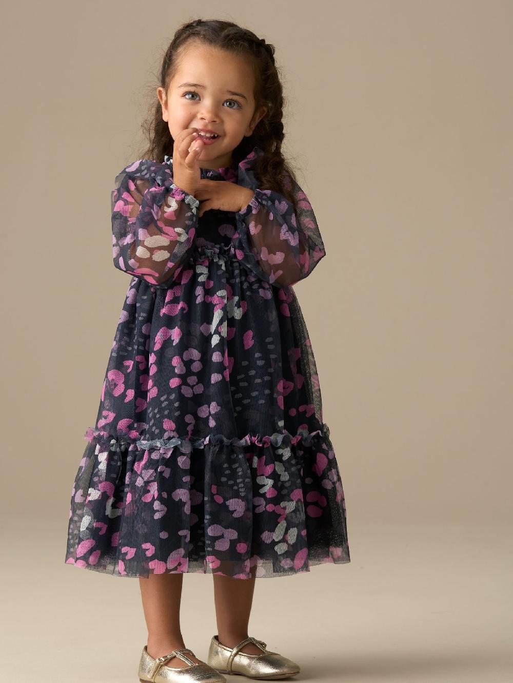 seraphine Angel & Rocket Blue Cara Print Mesh Dress