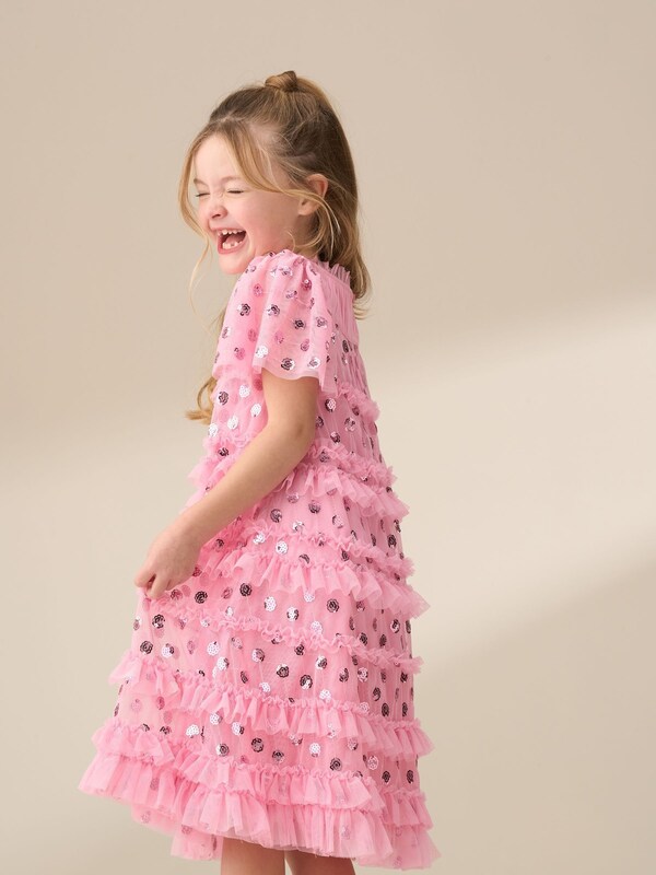 Seraphine Angel & Rocket Pink Bea Mesh Frill Dress