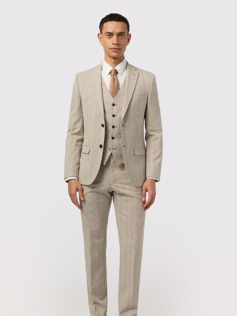 seraphine Antique Rogue Cream Putty Check Jacket