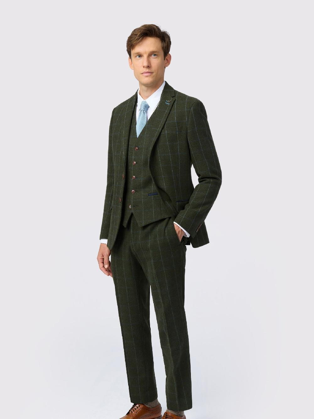 seraphine Antique Rogue Green Hooper Check Jacket