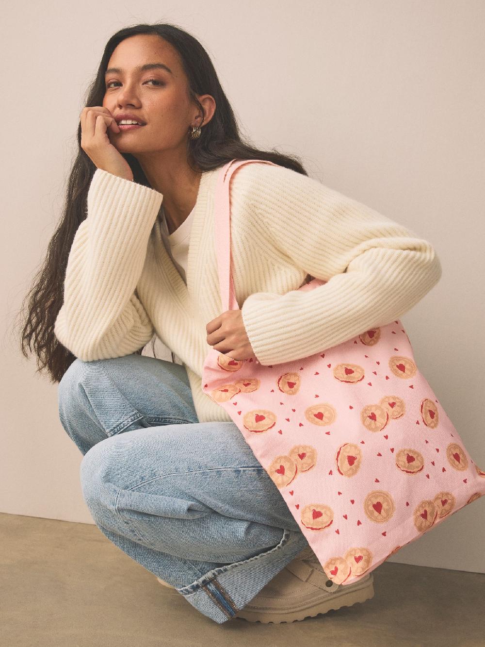 seraphine Biscuit Printed Cotton Shopper Bag