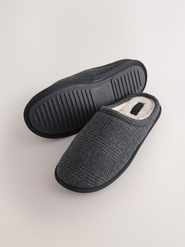 Seraphine Black Check Mule Slippers