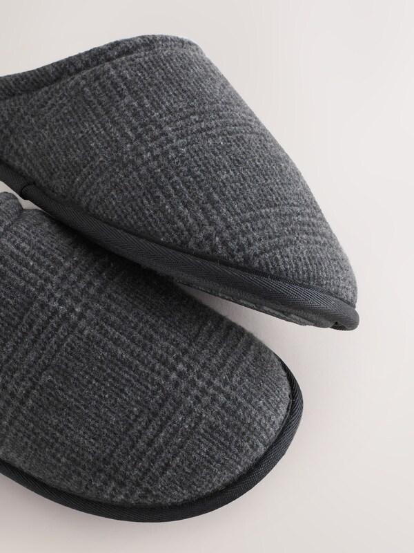 Seraphine Black Check Mule Slippers