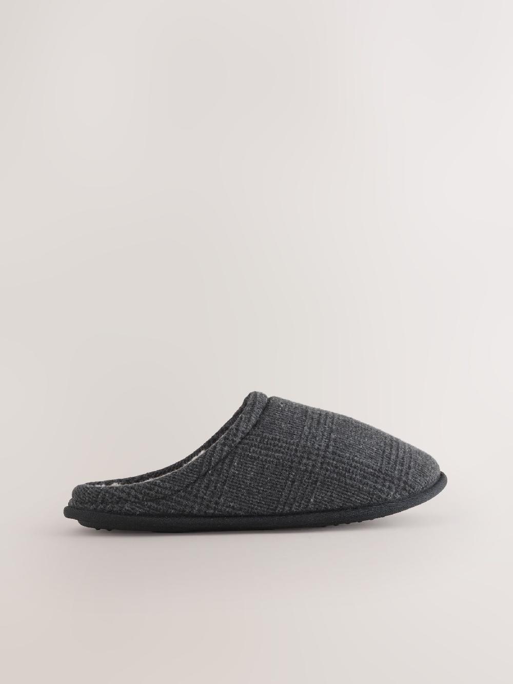 seraphine Black Check Mule Slippers