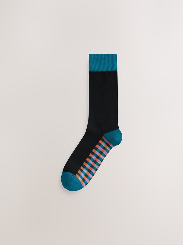 Seraphine Black Checkered 7 Pack Cotton Rich Socks
