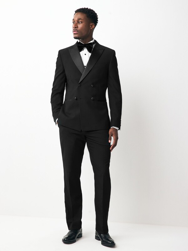 Seraphine Black Double Breasted Tuxedo Suit Jacket