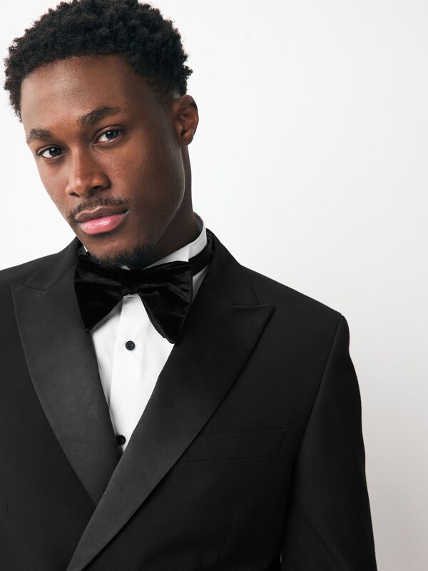 Seraphine Black Double Breasted Tuxedo Suit Jacket