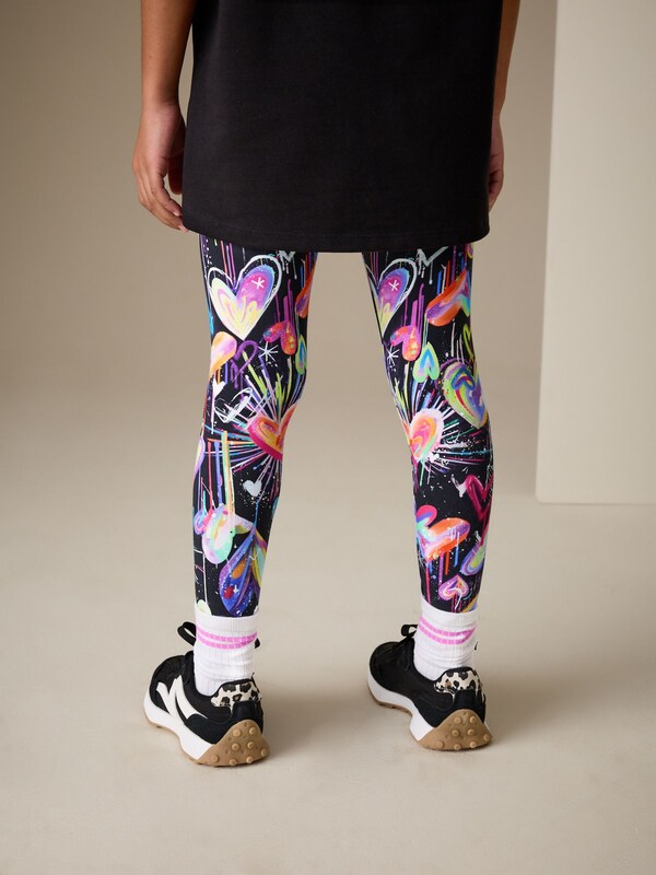 Seraphine Black Graffiti Heart Leggings (3-16yrs)