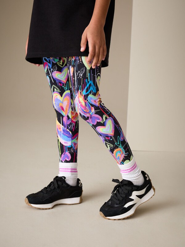 Seraphine Black Graffiti Heart Leggings (3-16yrs)