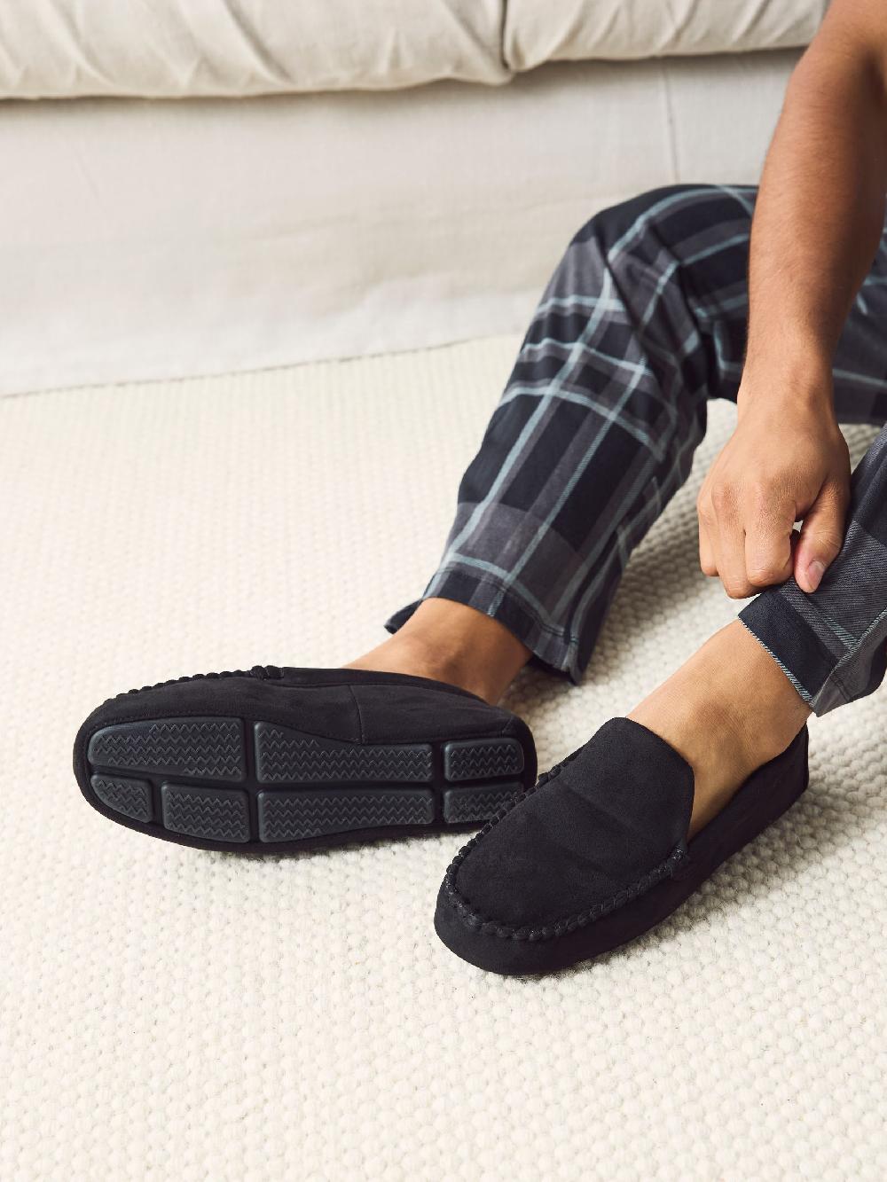 seraphine Black Moccasin Slippers